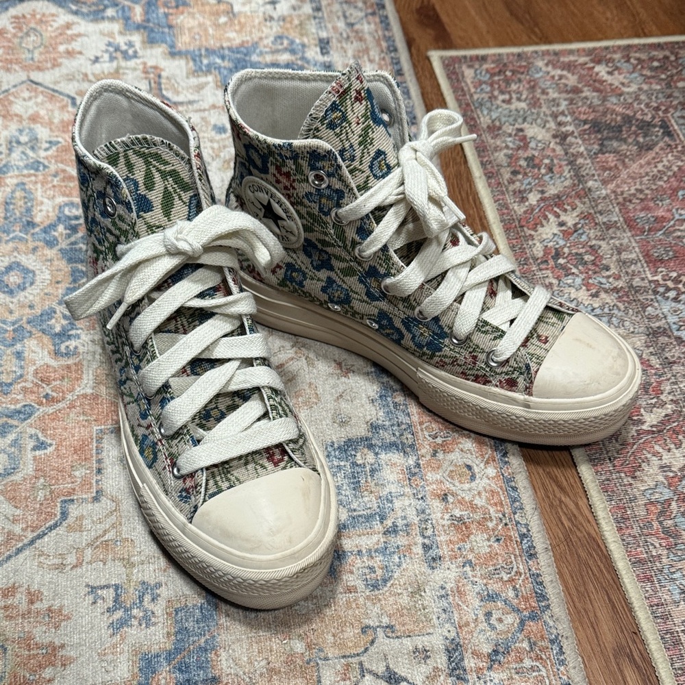 Converse Floral Tapestry High-Tops, platform